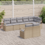 Juego de sofá de jardín de 8 piezas con cojines Beige Poliratán von , Outdoor-Sofas - Ref: Foro24-3355099, Preis: 590,88 €, R...
