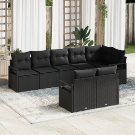 Juego de Sofás de Jardín de 8 Piezas con Cojines Ratán Polímero Negro von , Outdoor-Sofas - Ref: Foro24-3355102, Preis: 578,8...