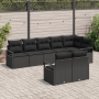 Juego de Sofás de Jardín de 8 Piezas con Cojines Ratán Polímero Negro von , Outdoor-Sofas - Ref: Foro24-3355102, Preis: 578,8...