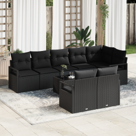 Juego de Sofá de Jardín de 9 Piezas con Cojines Beige de Ratán Poliéster von , Outdoor-Sofas - Ref: Foro24-3355112, Preis: 62...