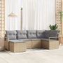 Juego de Sofá de Jardín de 6 Piezas con Cojines Beige Ratán Poly | Foro24.es | Tu tienda online para hogar, jardín y más Foro24.es