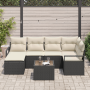 Conjunto de Sofás de Jardín de 6 Piezas con Cojines Ratán Poliéster Marrón de , Sofás de exterior - Ref: Foro24-3355126, Prec...
