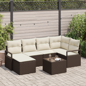 Juego de Sofá de Jardín de 6 Piezas con Cojines Gris Poliratán de , Sofás de exterior - Ref: Foro24-3355127, Precio: 471,43 €