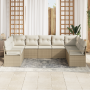 Juego de Sofá de Jardín de 7 Piezas con Cojines Beige Poliratán by , Outdoor sofas - Ref: Foro24-3355200, Price: 499,73 €, Di...
