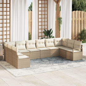 Conjunto de Sofá de Jardín de 10 Piezas con