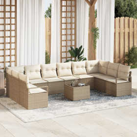 Juego de Sofás de Jardín de 11 Piezas con Cojines Ratán Marrón by , Outdoor sofas - Ref: Foro24-3355240, Price: 719,24 €, Dis...