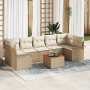 Juego de Sofá de Jardín de 8 Piezas con Cojines Beige Poliratán Acacia by , Outdoor sofas - Ref: Foro24-3355964, Price: 546,9...