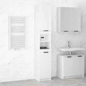 Badezimmerschrank weiß Sperrholz 32x34x188,5 cm von vidaXL, Schließfächer und Lagerschränke - Ref: Foro24-811322, Preis: 91,5...