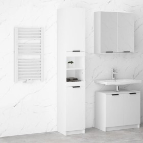 Badezimmerschrank weiß Sperrholz 32x34x188,5 cm von vidaXL, Schließfächer und Lagerschränke - Ref: Foro24-811322, Preis: 92,9...