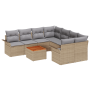 Juego de Sofá de Jardín de 9 piezas con cojines Beige Poliratán Acacia | Foro24.es | Tu tienda online para hogar, jardín y más Foro24.es