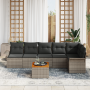 Conjunto de Sofá de Jardín de 7 Piezas con Cojines Gris Poliratán Acacia | Foro24.es | Tu tienda online para hogar, jardín y más Foro24.es