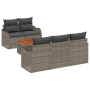 Conjunto de Sofás de Jardín de 6 Piezas con Cojines Gris Ratán Poliéster Acacia | Foro24.es | Tu tienda online para hogar, jardín y más Foro24.es