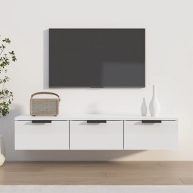 Glossy white engineered wood wall cabinet 102x30x20cm by vidaXL, Shelves and shelves - Ref: Foro24-811409, Price: 102,90 €, D...