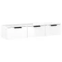 Glossy white engineered wood wall cabinet 102x30x20cm by vidaXL, Shelves and shelves - Ref: Foro24-811409, Price: 100,68 €, D...