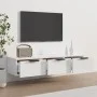Glossy white engineered wood wall cabinet 102x30x20cm by vidaXL, Shelves and shelves - Ref: Foro24-811409, Price: 100,68 €, D...