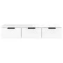 Glossy white engineered wood wall cabinet 102x30x20cm by vidaXL, Shelves and shelves - Ref: Foro24-811409, Price: 100,68 €, D...