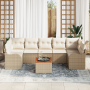 Juego de Sofás de Jardín de 8 Piezas con Cojines Beige Ratán Poliéster Acacia von , Outdoor-Sofas - Ref: Foro24-3356090, Prei...