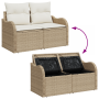 Juego de Sofás de Jardín de 8 Piezas con Cojines Beige Ratán Poliéster Acacia von , Outdoor-Sofas - Ref: Foro24-3356090, Prei...
