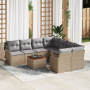 Juego de Sofás de Jardín de 9 Piezas con Cojines Beige Ratán Poliéster Acacia von , Outdoor-Sofas - Ref: Foro24-3356103, Prei...