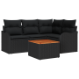 Juego de Sofás de Jardín de 5 Piezas con Cojines Negros de Ratán de Polietileno y Acacia von , Outdoor-Sofas - Ref: Foro24-33...