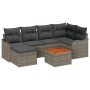Conjunto de Sofás de Jardín de 7 Piezas con Cojines Gris Ratán Poliéster Acacia | Foro24.es | Tu tienda online para hogar, jardín y más Foro24.es