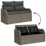 Conjunto de Sofás de Jardín de 7 Piezas con Cojines Gris Ratán Poliéster Acacia | Foro24.es | Tu tienda online para hogar, jardín y más Foro24.es