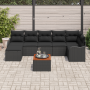 Juego de Sofás de Jardín de 8 Piezas con Cojines - Ratán Poliéster Negro Acacia von , Outdoor-Sofas - Ref: Foro24-3356154, Pr...