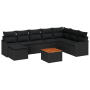 Juego de Sofás de Jardín de 9 Piezas con Cojines Ratán Negro Acacia von , Outdoor-Sofas - Ref: Foro24-3356161, Preis: 569,66 ...