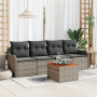Juego de Sofá de Jardín de 5 Piezas con Cojines Gris Poliratán Acacia by , Outdoor sofas - Ref: Foro24-3356179, Price: 328,89...