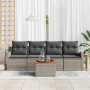 Juego de Sofá de Jardín de 5 Piezas con Cojines Gris Poliratán Acacia by , Outdoor sofas - Ref: Foro24-3356179, Price: 328,89...