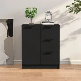 Schwarzes Sperrholz-Sideboard 60x30x70 cm von vidaXL, Sideboards - Ref: Foro24-811080, Preis: 87,73 €, Rabatt: %