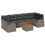 Juego de Sofá de Jardín de 8 Piezas con Cojines Gris Ratán Poliéster Acacia by , Outdoor sofas - Ref: Foro24-3356214, Price: ...