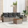Juego de Sofás de Jardín de 6 Piezas con Cojines Gris Poliratán Acacia by , Outdoor sofas - Ref: Foro24-3356235, Price: 377,6...