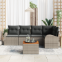 Juego de Sofás de Jardín de 6 Piezas con Cojines Gris Ratán Polimérico Acacia von , Outdoor-Sofas - Ref: Foro24-3356249, Prei...