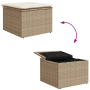 Conjunto de Sofá de Jardín de 7 Piezas con Cojines Beige de Ratán Poliéster Acacia | Foro24.es | Tu tienda online para hogar, jardín y más Foro24.es