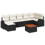 Juego de Sofá de Jardín de 8 Piezas con Cojines Negro Poliratán Acacia von , Outdoor-Sofas - Ref: Foro24-3356276, Preis: 487,...