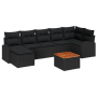 Juego de Sofá de Jardín de 8 Piezas con Cojines Negros Ratán Poli Acacia von , Outdoor-Sofas - Ref: Foro24-3356280, Preis: 50...