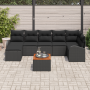 Juego de Sofá de Jardín de 8 Piezas con Cojines Negros Ratán Poli Acacia von , Outdoor-Sofas - Ref: Foro24-3356280, Preis: 50...