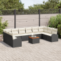 Juego de Sofás de Jardín de 11 Piezas con Cojines de Ratán Multifuncional Negro Acacia by , Outdoor sofas - Ref: Foro24-33562...
