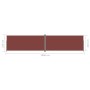 Toldo lateral retráctil marrón 220x1000 cm de vidaXL, Sombrillas - Ref: Foro24-318051, Precio: 156,37 €, Descuento: %
