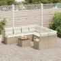 Juego de sofá de jardín de 9 piezas con cojines Beige Ratán sintético Acacia | Foro24.es | Tu tienda online para hogar, jardín y más Foro24.es