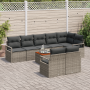 Conjunto de sofá de jardín de 9 piezas con cojines gris ratán poliéster y acacia by , Outdoor sofas - Ref: Foro24-3356389, Pr...