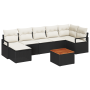 Juego de Sofás de Jardín de 8 Piezas con Cojines Ratán Poliéster Negro Acacia von , Outdoor-Sofas - Ref: Foro24-3356402, Prei...