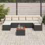Juego de Sofás de Jardín de 8 Piezas con Cojines Ratán Poliéster Negro Acacia von , Outdoor-Sofas - Ref: Foro24-3356402, Prei...