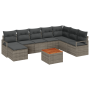 Juego de Sofás de Jardín de 9 Piezas con Cojines Gris de Ratán de Polietileno y Acacia von , Outdoor-Sofas - Ref: Foro24-3356...