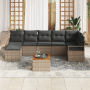 Juego de Sofás de Jardín de 9 Piezas con Cojines Gris de Ratán de Polietileno y Acacia von , Outdoor-Sofas - Ref: Foro24-3356...