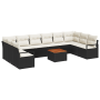 Conjunto de Sofá de Jardín de 11 Piezas con Cojines Poliratán Negro Acacia by , Outdoor sofas - Ref: Foro24-3356423, Price: 6...