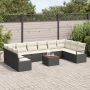 Conjunto de Sofá de Jardín de 11 Piezas con Cojines Poliratán Negro Acacia by , Outdoor sofas - Ref: Foro24-3356423, Price: 6...