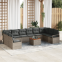 Juego de Sofás de Jardín de 11 Piezas con Cojines Grises de Ratán de Polietileno Acacia by , Outdoor sofas - Ref: Foro24-3356...