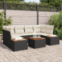 Juego de Sofá de Jardín de 6 Piezas con Cojines Negro Polirratán Acacia de , Sofás de exterior - Ref: Foro24-3356702, Precio:...